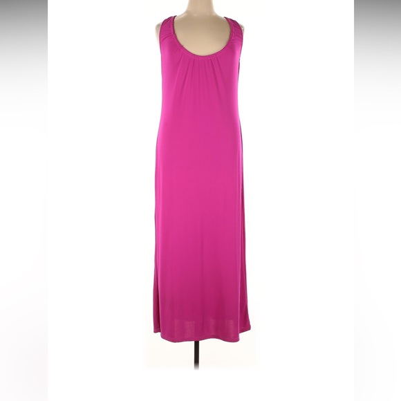 Anthropologie Dresses & Skirts - Anthropologie Sleeveless Vibrant Pink Maxi Dress with Leg Slit Plus Size 1X